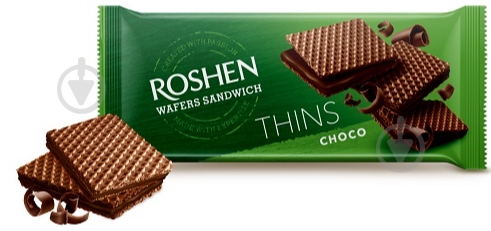 Вафлі Roshen Wafers Sandwich Thins шоколад 55 г - фото 1