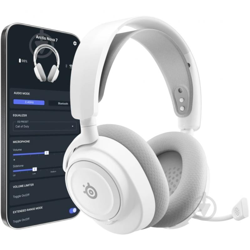 Гарнитура игровая SteelSeries Arctis Nova 7P Gen 2 Wireless white (61745) - фото 3