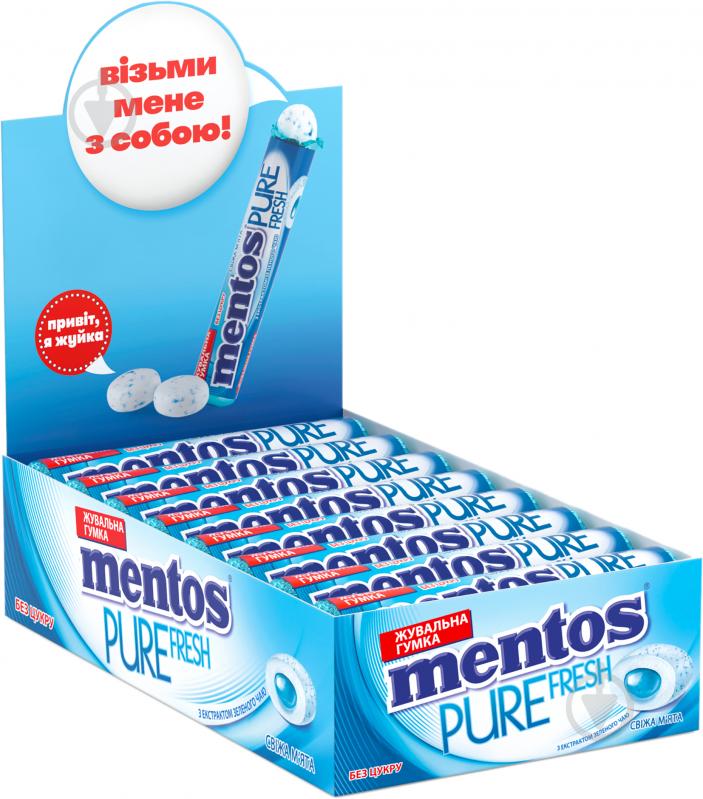 Жевательная резинка Mentos PUREFRESH Roll Свежая мята - фото 1