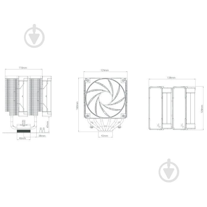 Процессорный кулер Deepcool AK620 Zero Dark (R-AK620-BKNNMT-G-1) - фото 12