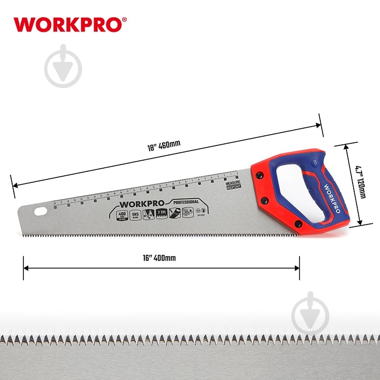 Пила по дереву 400 мм WORKPRO WP215005 - фото 5