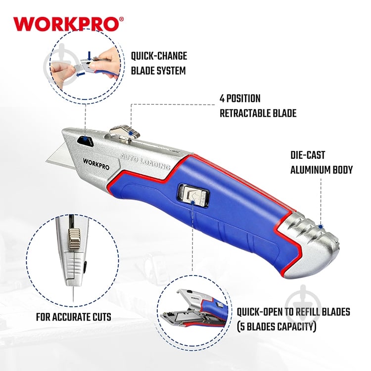 Нож WORKPRO WP213012 - фото 2