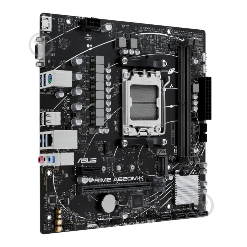 Материнська плата Asus PRIME A620M-K (Socket AM5, AMD A620, micro ATX) - фото 2