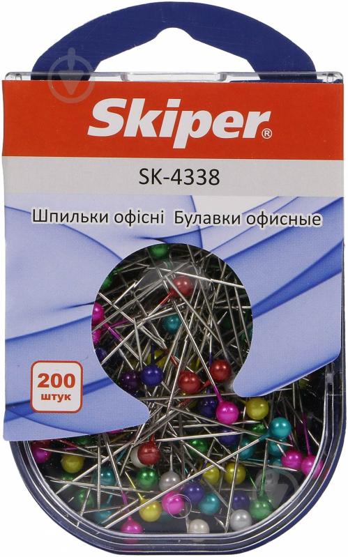 Булавки офисные Skiper SK 4338 38 мм 200 шт. - фото 1