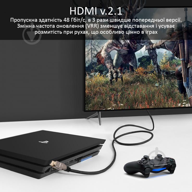 Кабель Promate ProLink8K-300 HDMI 2.1 UltraHD-8K HDR eARC 3 м черный (prolink8K-300.black) - фото 3