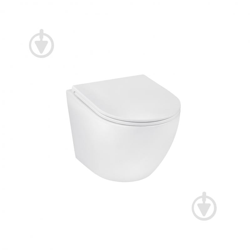 Унитаз подвесной Kroner безободковый Harz WHI493736 RIMLESS с сидением Slim Duroplast / Soft-close / - фото 1 Унитаз подвесной Kroner безободковый Harz WHI493736 RIMLESS с сидением Slim Duroplast / Soft-close / - фото 1