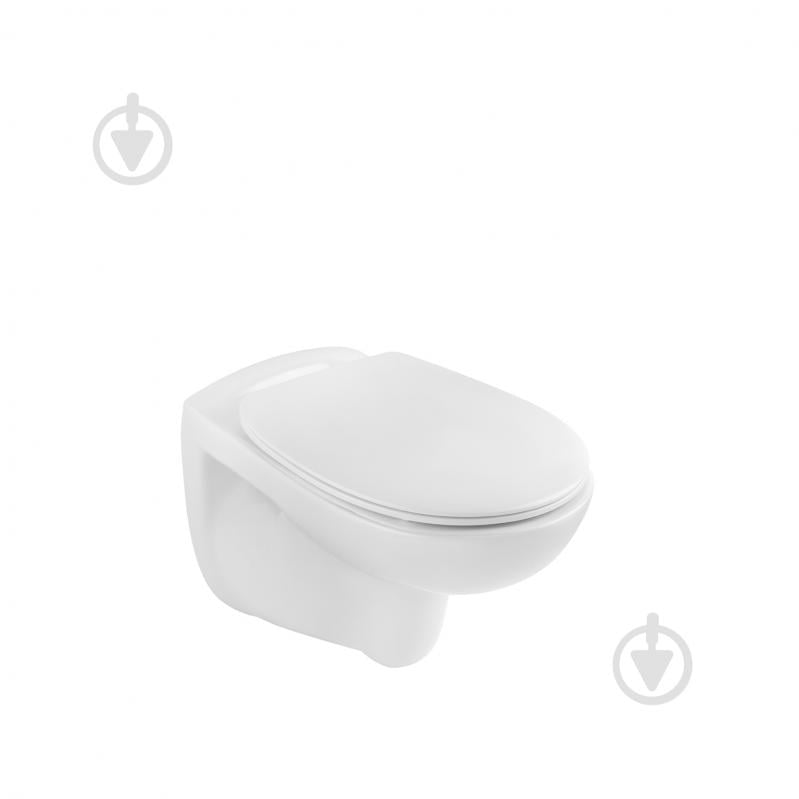 Унітаз підвісний Kroner безобідковий Oker WHI533536 RIMLESS з сидінням (KO533536WHIR) - фото 1