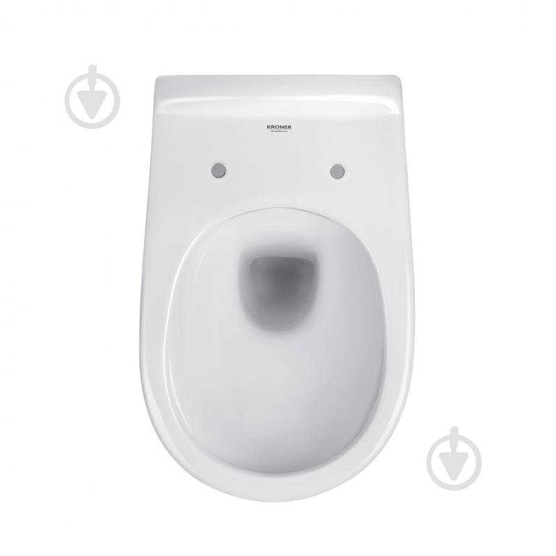 Унітаз підвісний Kroner безобідковий Oker WHI533536 RIMLESS з сидінням (KO533536WHIR) - фото 10