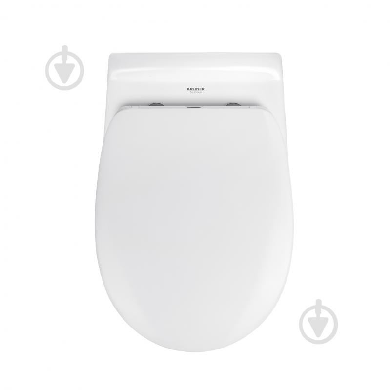 Унітаз підвісний Kroner безобідковий Oker WHI533536 RIMLESS з сидінням (KO533536WHIR) - фото 11