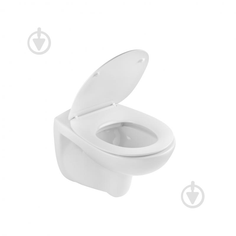 Унітаз підвісний Kroner безобідковий Oker WHI533536 RIMLESS з сидінням (KO533536WHIR) - фото 7