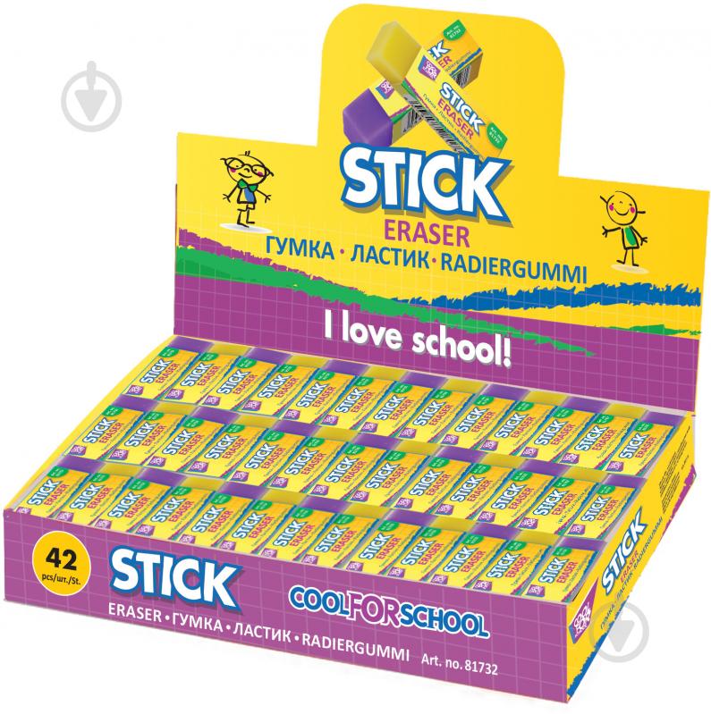 Ластик для карандаша Stick 40х15х11 мм в ассортименте Cool For School - фото 1