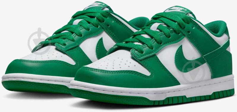 Кросівки дитячі демісезонні Nike DUNK LOW BG FB9109-114 р.36 білі із зеленим - фото 3 Кросівки дитячі демісезонні Nike DUNK LOW BG FB9109-114 р.36 білі із зеленим - фото 3