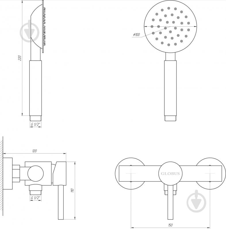 Смеситель для душа Globus Lux SBT1-105 - фото 2