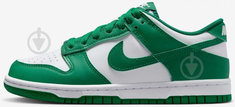 Кросівки дитячі демісезонні Nike DUNK LOW BG FB9109-114 р.37,5 білі із зеленим - фото 1 Кросівки дитячі демісезонні Nike DUNK LOW BG FB9109-114 р.37,5 білі із зеленим - фото 1