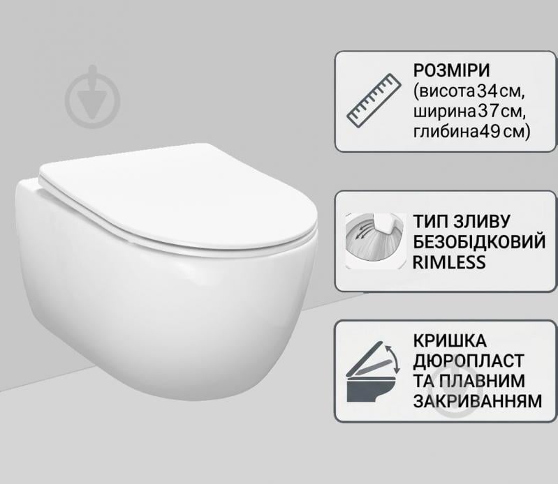 Унитаз подвесной EGO PC Egoist Rimless - фото 2