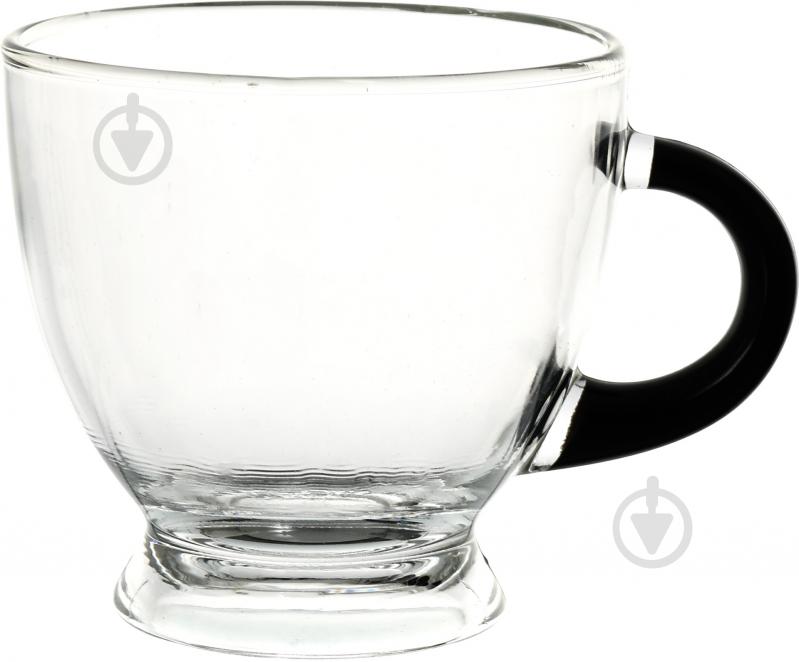Чашка Glasmark 230 мл с черным блюдцем - фото 3