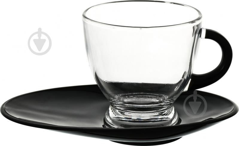 Чашка Glasmark 230 мл с черным блюдцем - фото 2