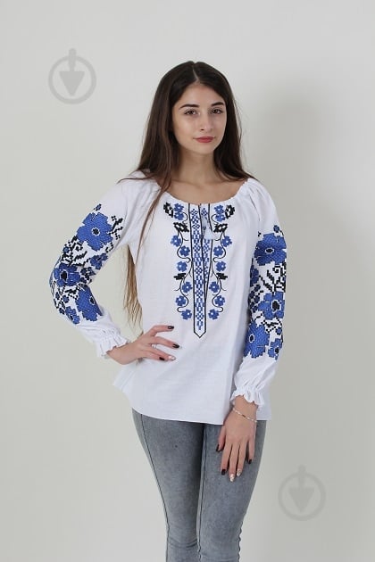 Вышиванка Galychanka Весенние мечты р. XL бело-синий Wb-039 - фото 1 Вышиванка Galychanka Весенние мечты р. XL бело-синий Wb-039 - фото 1
