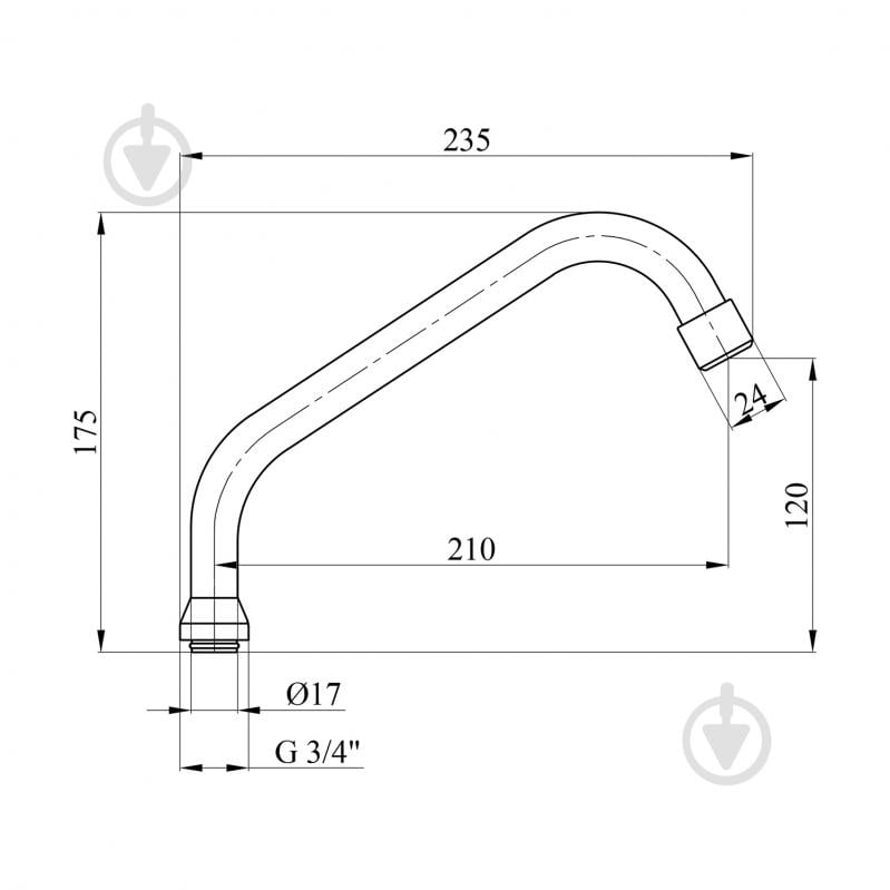 Излив для смесителя Kroner KRM - C805 - фото 2 Излив для смесителя Kroner KRM - C805 - фото 2