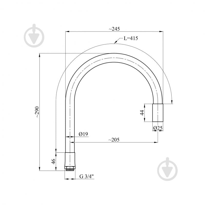 Излив для смесителя Kroner гибкий KRM - C802RSS - фото 2