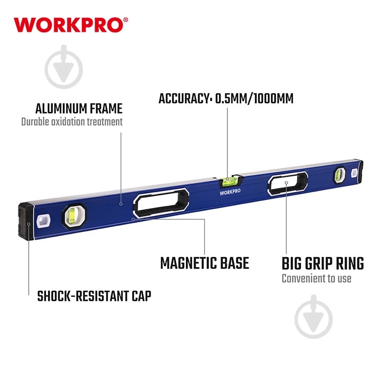 Рівень 90 см WORKPRO WP262021 - фото 3