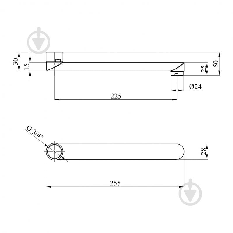 Излив для смесителя Kroner плоский KRM - C825 25 см - фото 2 Излив для смесителя Kroner плоский KRM - C825 25 см - фото 2