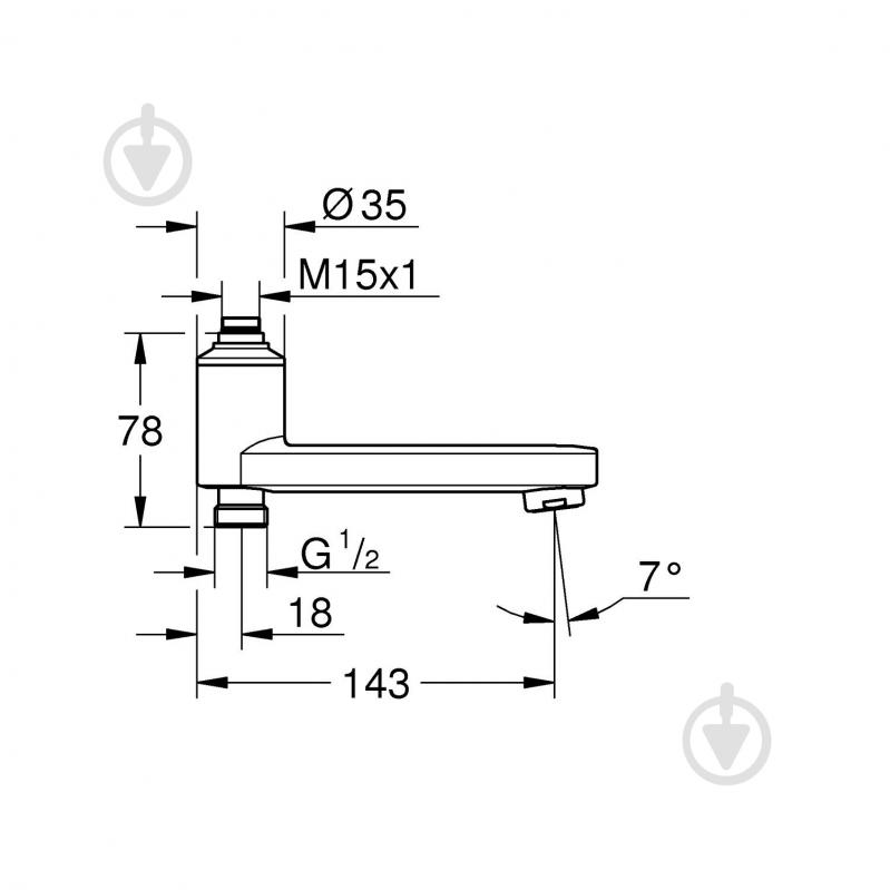 Излив для смесителя Grohe QuickFix 134502430 - фото 2 Излив для смесителя Grohe QuickFix 134502430 - фото 2