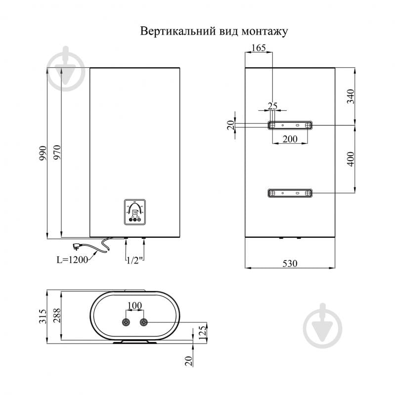 Бойлер Kroner Flacher K80F2-D с сухим ТЕНом - фото 2 Бойлер Kroner Flacher K80F2-D с сухим ТЕНом - фото 2