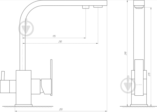 Змішувач для кухні Globus Lux GLLR-0111 ONIX - фото 2 Змішувач для кухні Globus Lux GLLR-0111 ONIX - фото 2