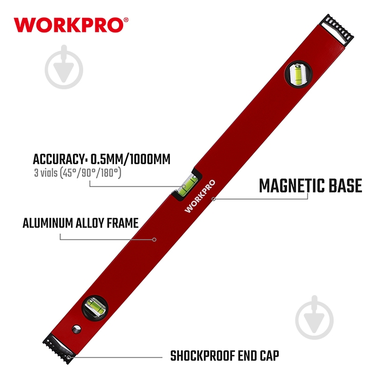Уровень 40 см WORKPRO WP262010 - фото 3