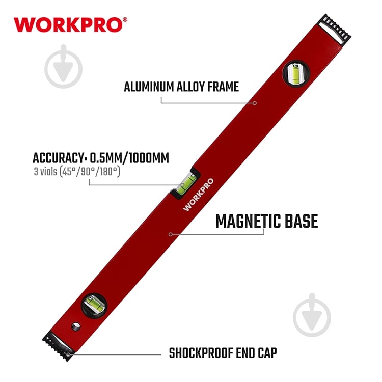 Уровень 60 см WORKPRO WP262011 - фото 3