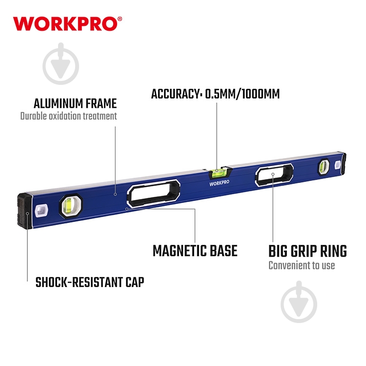 Рівень 60 см WORKPRO WP262020 - фото 3