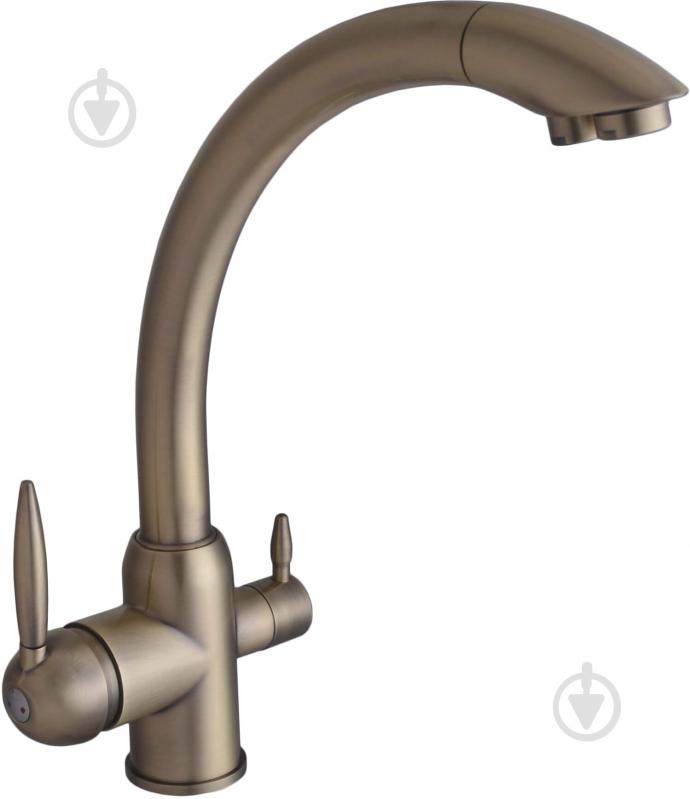 Смеситель для кухни Globus Lux GLLR-0777 BRONZE - фото 1