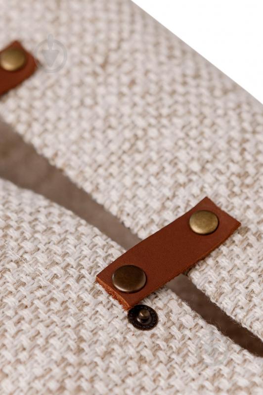 Салфетница "Рогожка" с кожаными застёжками 28х14х6 - фото 3 Салфетница "Рогожка" с кожаными застёжками 28х14х6 - фото 3