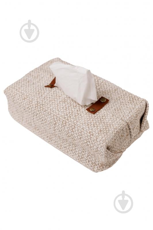 Салфетница "Рогожка" с кожаными застёжками 28х14х6 - фото 2 Салфетница "Рогожка" с кожаными застёжками 28х14х6 - фото 2