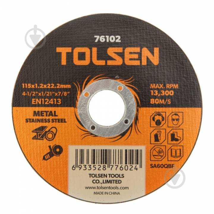 Круг відрізний Tolsen 115 x 1,2 x 22,2 мм 76102 - фото 1