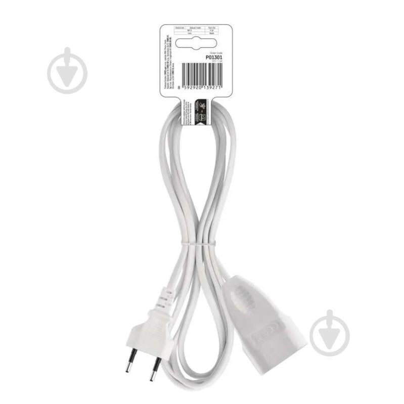 Удлинитель Emos 0,75 мм² 2,5A 575 Вт без заземления 1 гн. белый 1,5 м P01301 - фото 6