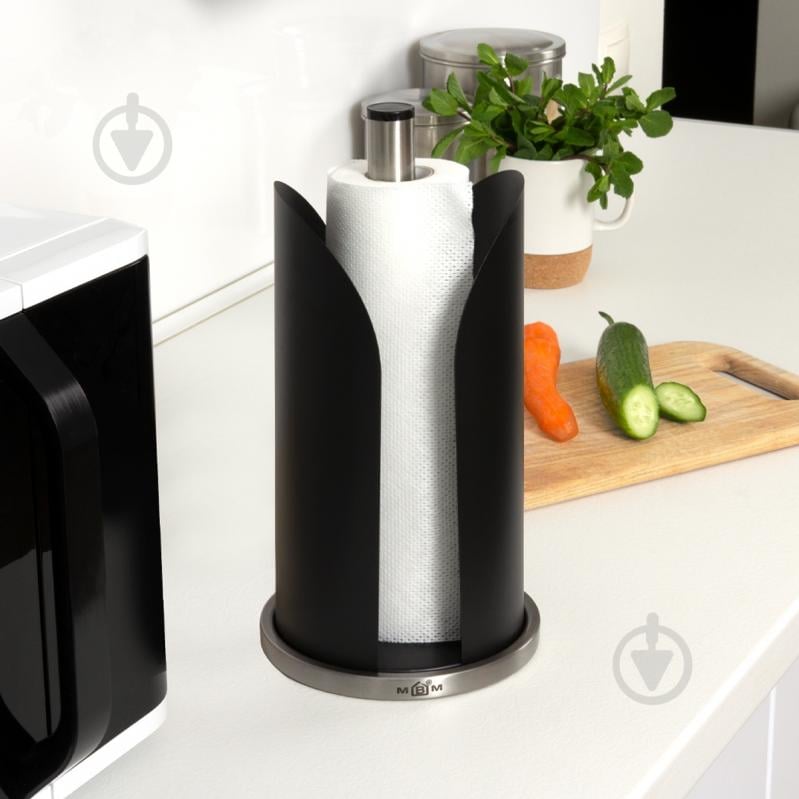 Держатель для бумажных полотенец MVM KP-23 SS/BLACK 15х30 см - фото 8