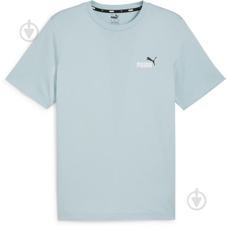 Футболка Puma ESS+ 2 COL SMALL LOGO TEE 67447022 р.L бирюзовый - фото 1