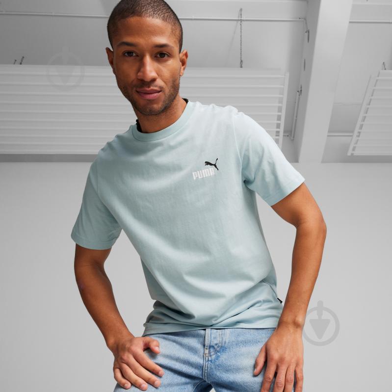 Футболка Puma ESS+ 2 COL SMALL LOGO TEE 67447022 р.L бирюзовый - фото 4