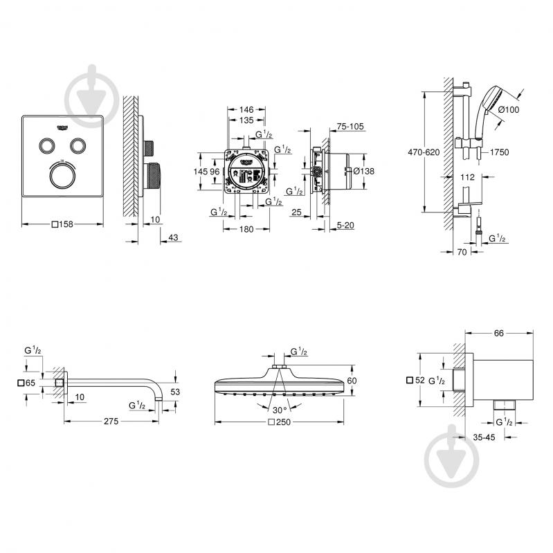 Душевая система скрытого монтажа Grohe QuickFix SmartControl UA202801C2 - фото 2