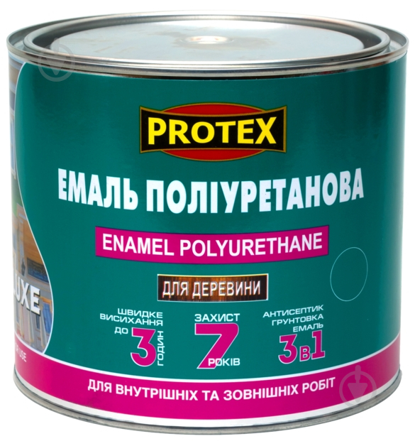 Емаль Protex поліуретанова швидкосохнуча 3в1 Luxe темно-зелений шовковистий мат 2,4 кг - фото 1