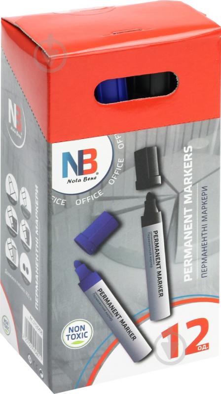 Набор перманентных маркеров Nota Bene 5 мм 12 шт. черно-синий - фото 3