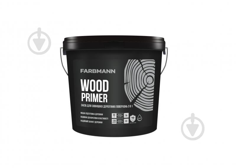 Грунт Farbmann для наружных деревянных поверхностей Wood Primer база EC 9 л - фото 1