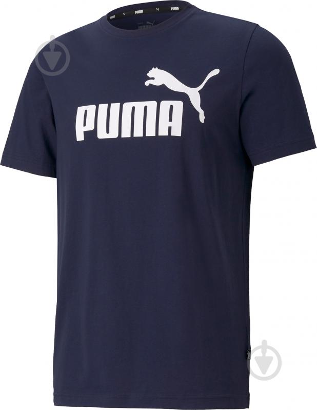Футболка Puma ESS LOGO TEE 58666606 р.L синий - фото 1