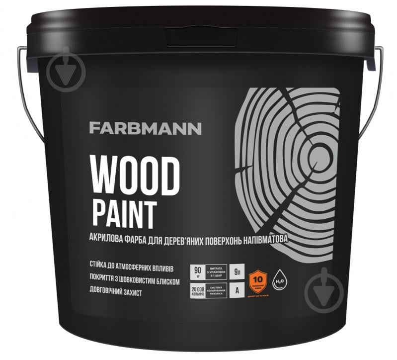 Краска Farbmann Wood Paint база C полумат 2,7 л 3,05 кг - фото 1