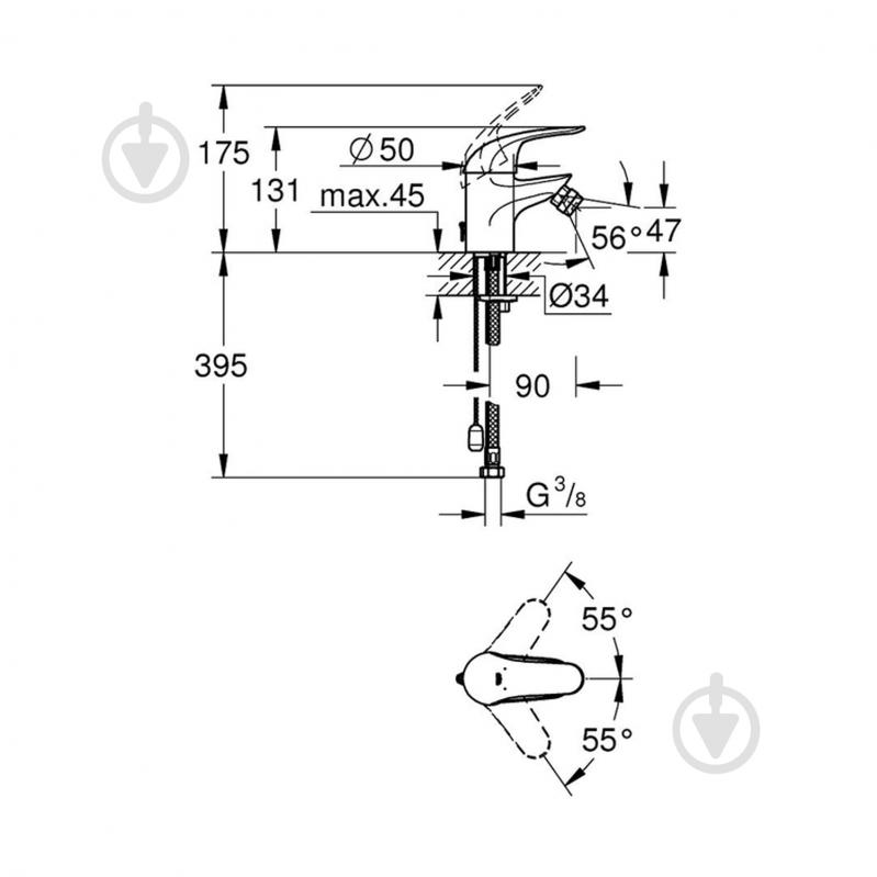 Смеситель для биде Grohe Euroeco 32882000 - фото 2