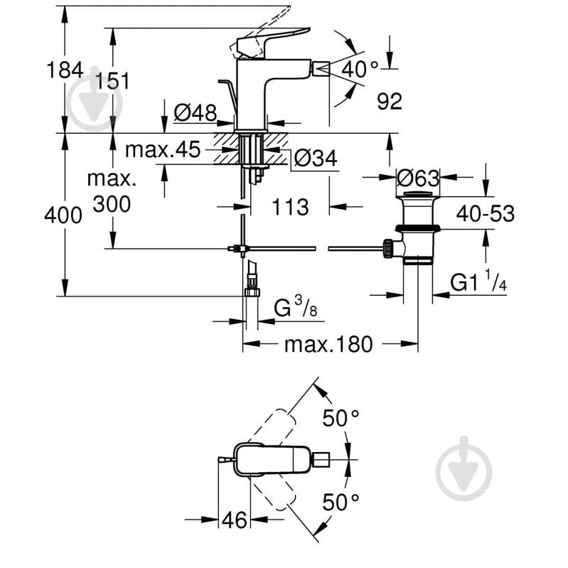 Смеситель для биде Grohe QuickFix Dice 1018770000 - фото 6