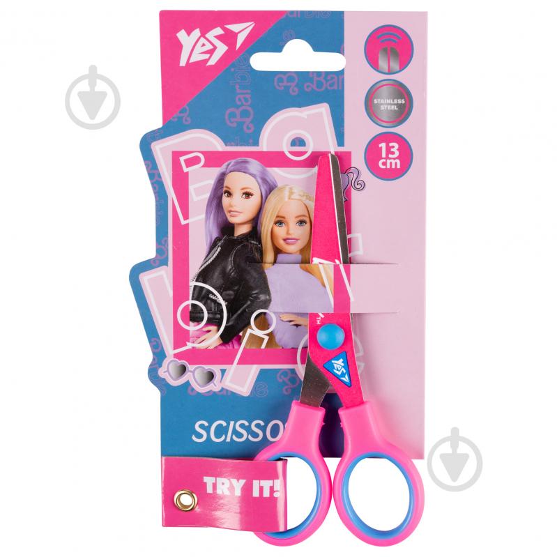 Ножиці Barbie 13 см з принтом на лезі YES 480438 - фото 1