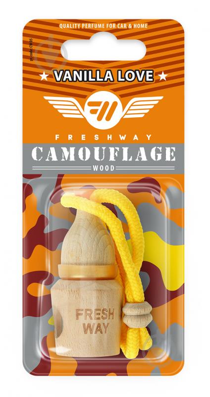 Ароматизатор підвісний FRESHWAY Camouflage Wood Vanilla Love (Ванільна Любов) - фото 1